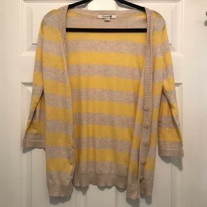 Yellow and Oatmeal Striped Cardigan